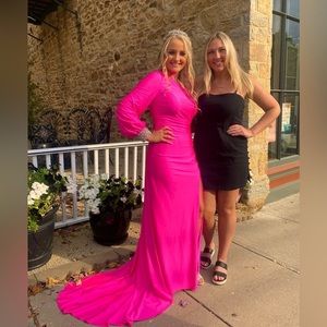 Gorgeous Hot Pink Asymmetrical Sherri Hill gown worn once for Homecoming Dance.